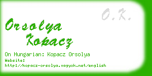 orsolya kopacz business card